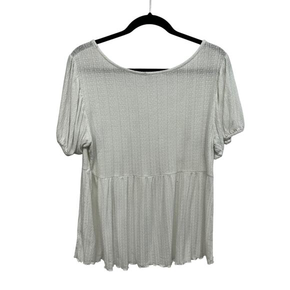 Romantic Layers Textured Knit Top Maurices White Puff Sleeve‎ XL - Picture 3 of 6